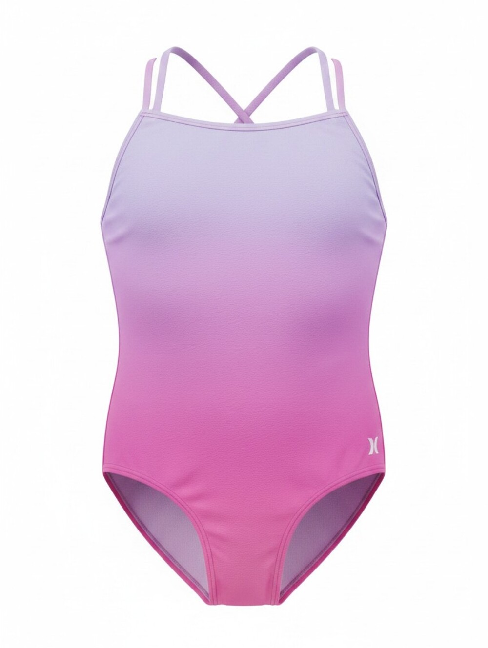 Hurley Big Girls' One Piece Swimwear China Rose Ombre UPF 50+ Sz 10 NWT
